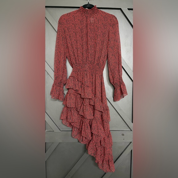 Misa x Revolve Savanna Dress in Mini Red Banana Leaf, Size Small - Picture 2 of 11